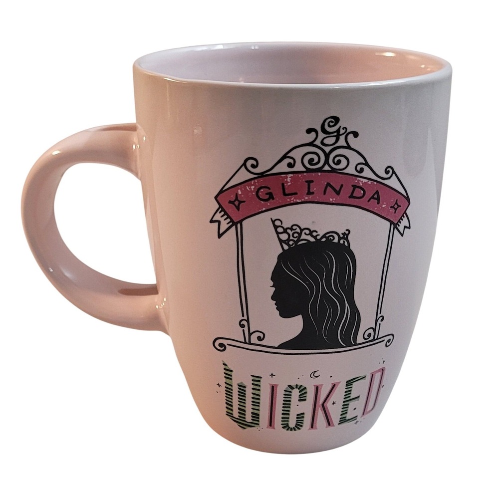CultureFly Wicked Glinda the Good Witch Coffee Mug 12oz Pink Broadway Ceramic